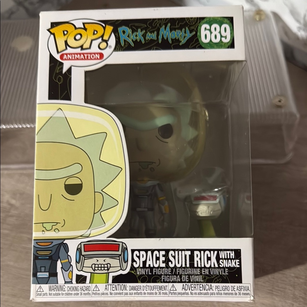 Funko Pop! Space Suit Rick with Snake - Gray and White